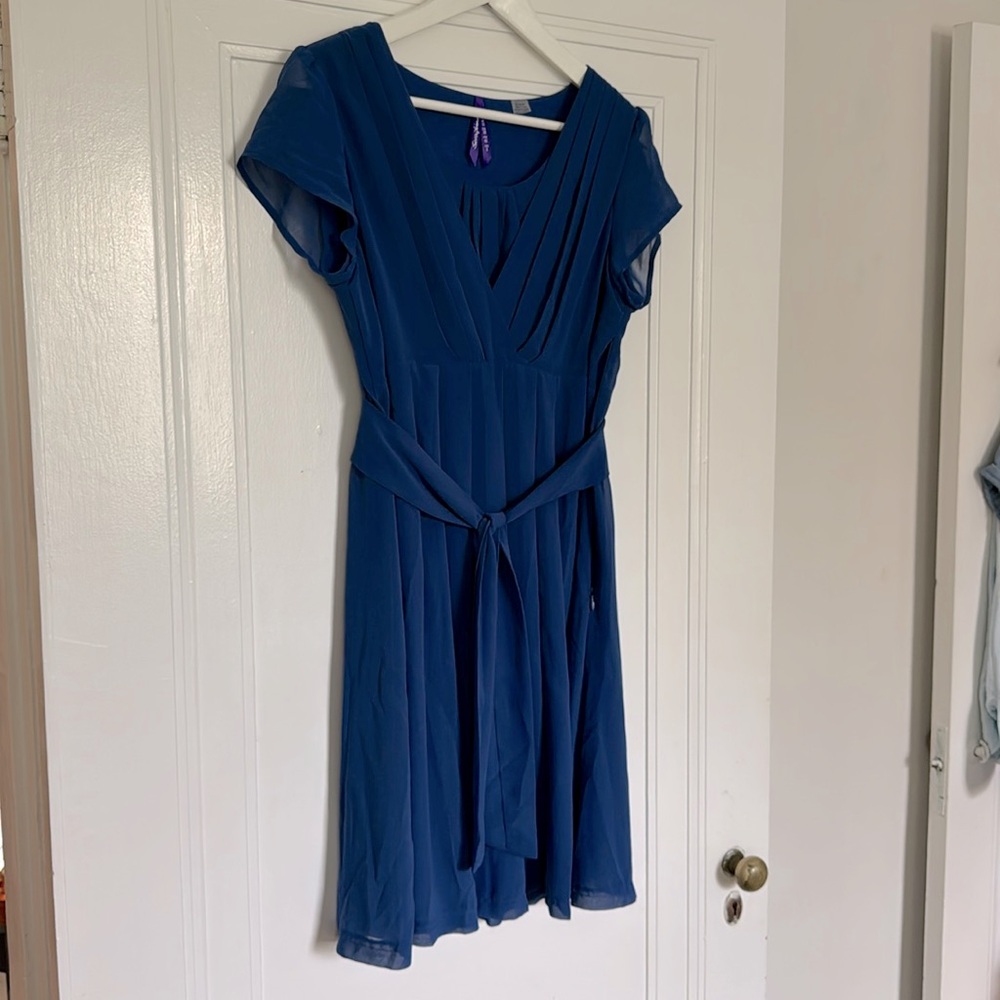 Elegant Blue Maternity Dress